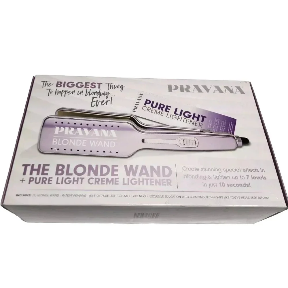 Pravana The Blonde Wand Flat Iron + 6 3oz Pure Light Cream Lighteners - Picture 1 of 3